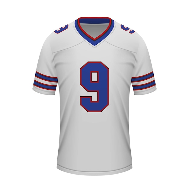 Vector realistic football away jersey buffalo shirt template