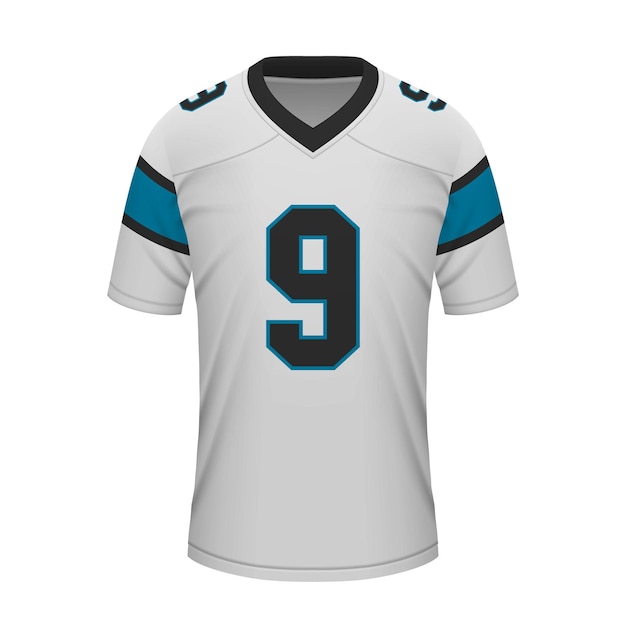 Vector realistic football away jersey carolina shirt template