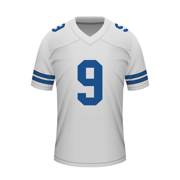 Vector realistic football away jersey dallas shirt template