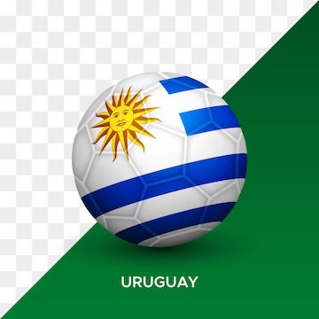 Premium Vector  Flag of uruguay with soccer ball as a background