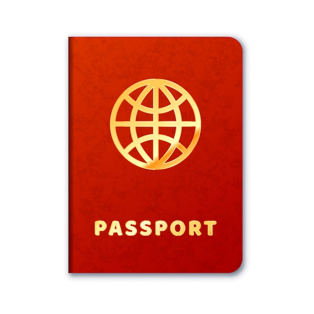 Realistic foreign passport icon