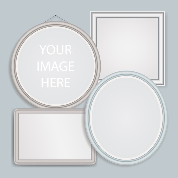 Realistic frames set. Frames mockups