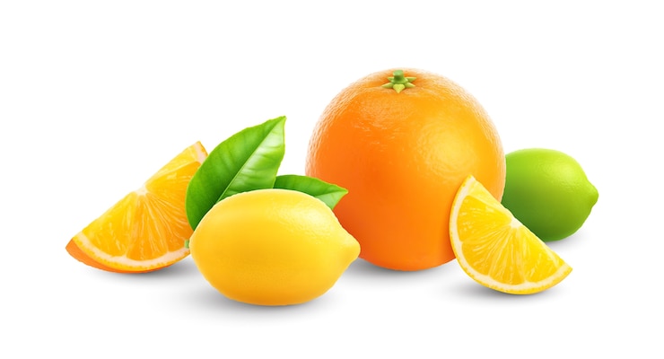 Vector realistic fresh fruits composition background
