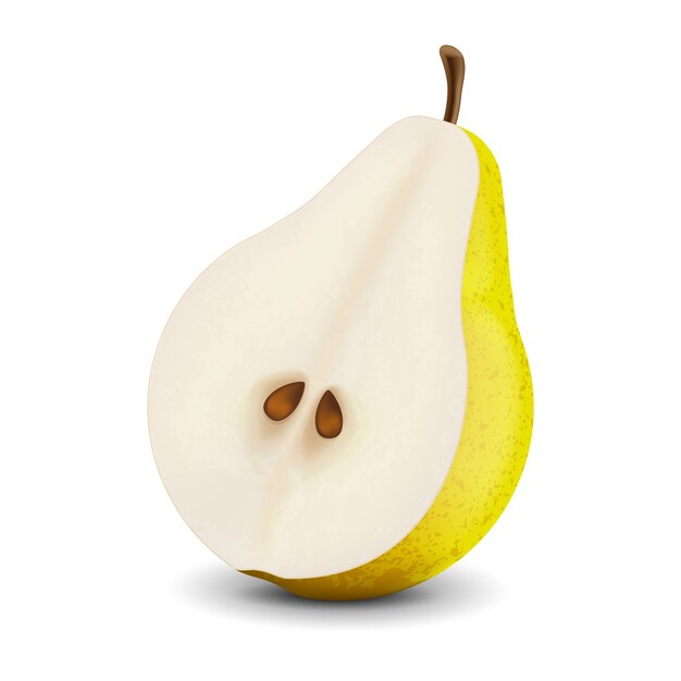  realistic fresh pear on a white background