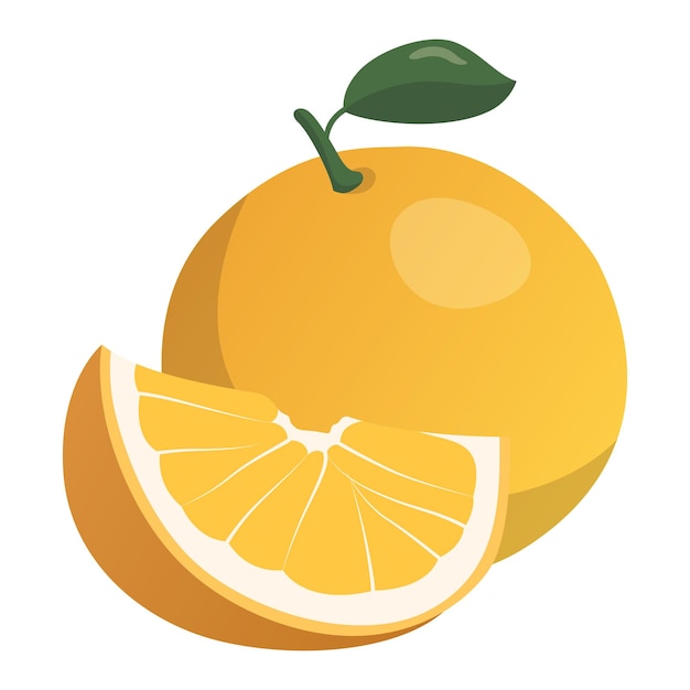 Вектор Реалистичный свежий спелый апельсин на белом фоне векторная иллюстрация