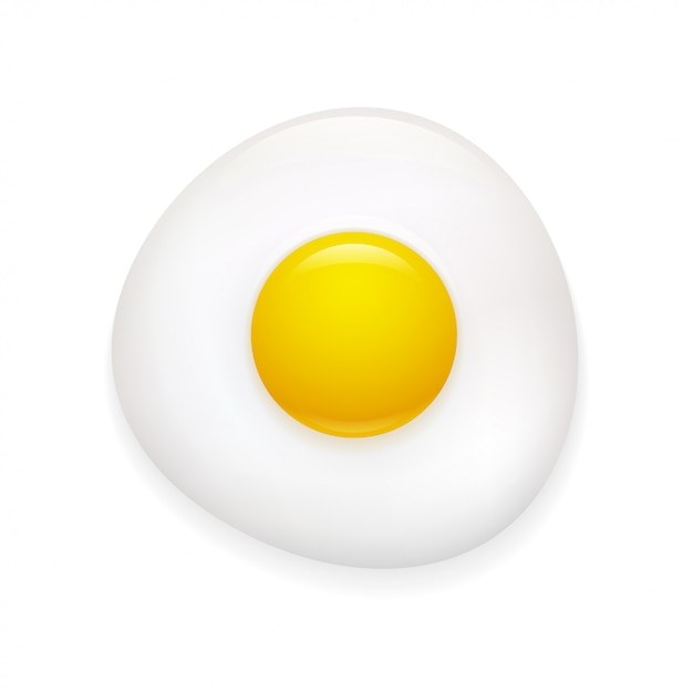 Реалистичная иконка жареного яйца