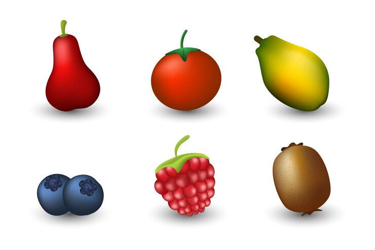 Vector realistic fruit icon collection