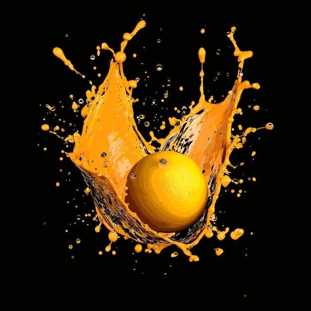 Vector realistic fruits juice splash vector editable illustration