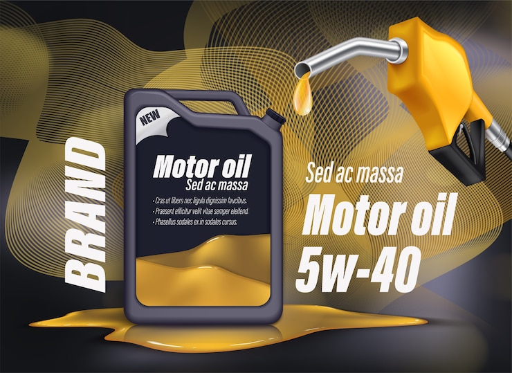 Vector realistic fuel advertising composition template