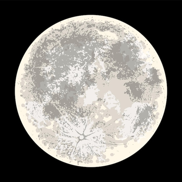 ベクトル 現実的な満月ベクトルイラスト