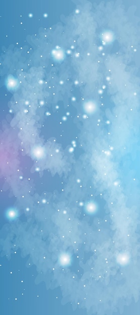 Vector realistic galaxy background with clouds and stars