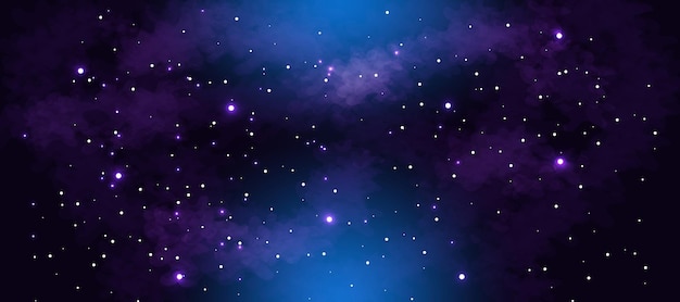 Vector realistic galaxy background with clouds and stars