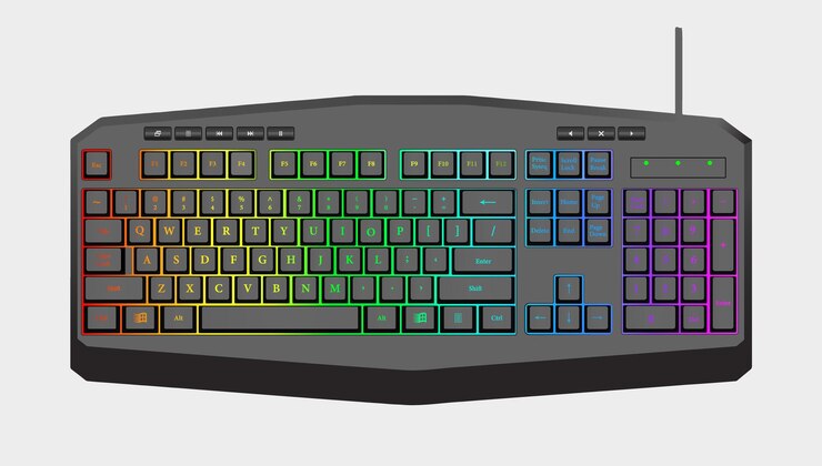 Vector realistic gaming keyboard