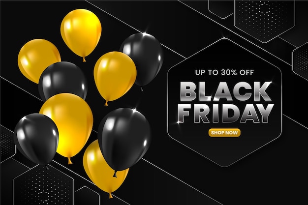 Realistic geometric black friday background