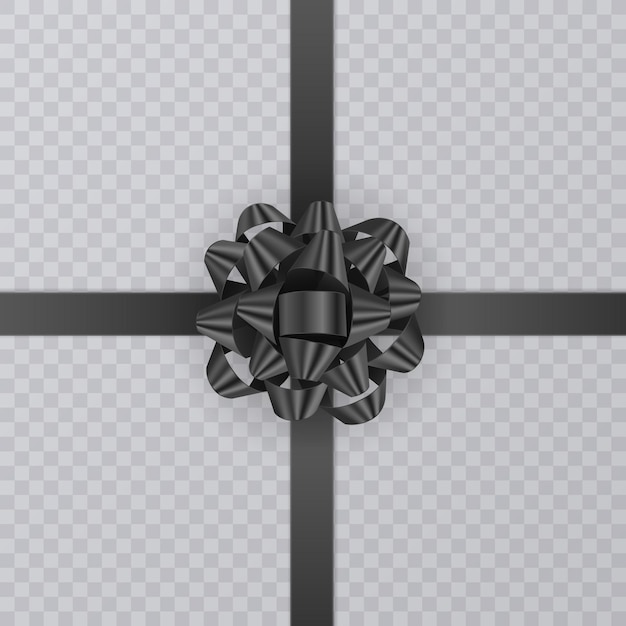 Realistic gift black ribbon