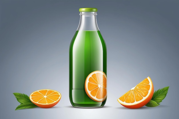 Vector a realistic glass bottle of juice drink cocktail vector illustration