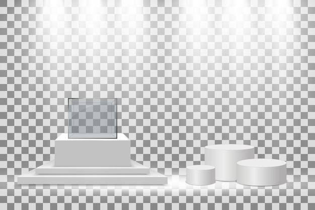 Vettore scatola o contenitore di vetro realistico su supporto bianco illustrazione vettoriale