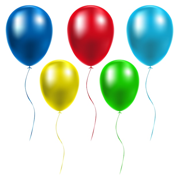 Realistic glossy balloons for birthday, festive occasions, parties, weddings