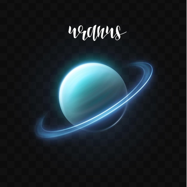 Realistic glowing uranus planet isolated. vector illustration