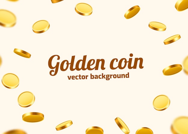 Realistic Gold Coins explosion. Isolated on transparent background.