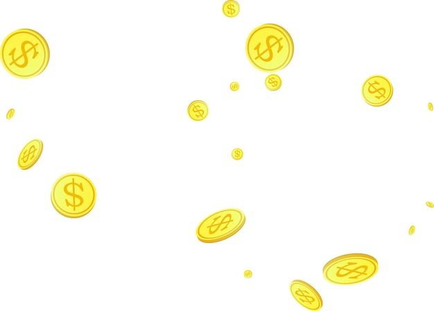 Реалистичный взрыв золотых монет на прозрачном фоне