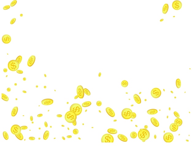 Realistic Gold coins explosion Isolated on transparent background