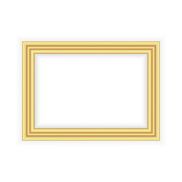 Realistic gold frame isolated on grey background Perfect for your presentations Vector illustration