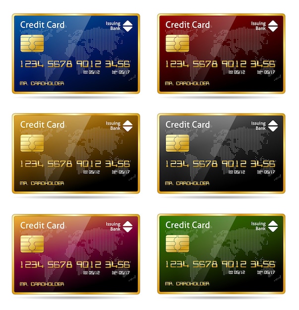 realistic gold framed credit card icon