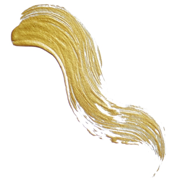 Реалистичная кисть с золотыми чернилами, нарисованная вручную векторной иллюстрацией