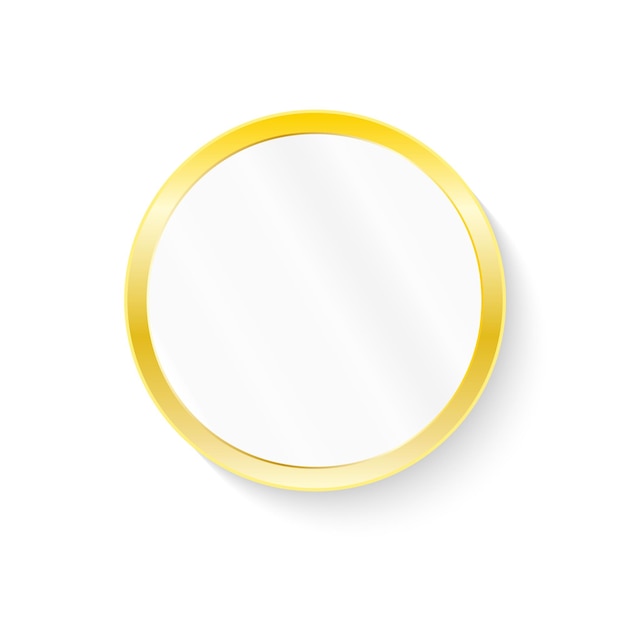 Реалистичные золотые зеркала металлическая круглая и прямоугольная рама зеркала белые зеркала шаблон