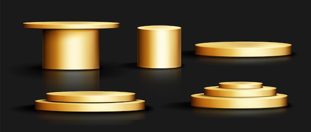 Realistic gold podium collection