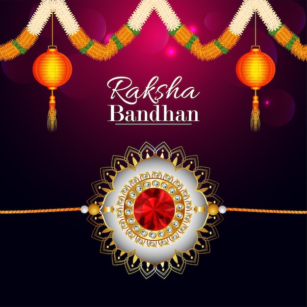 Rakhi d'oro realistico per il festival indiano felice raksha bandhan