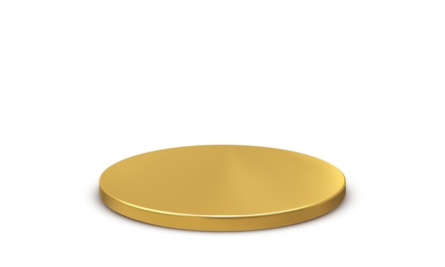 realistic gold stage podium isolated on white