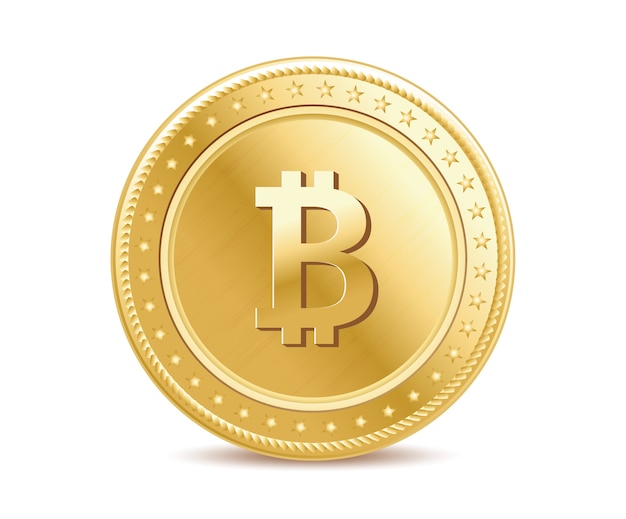 Realistic golden bitcoin