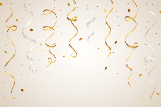 Vector realistic golden confetti background