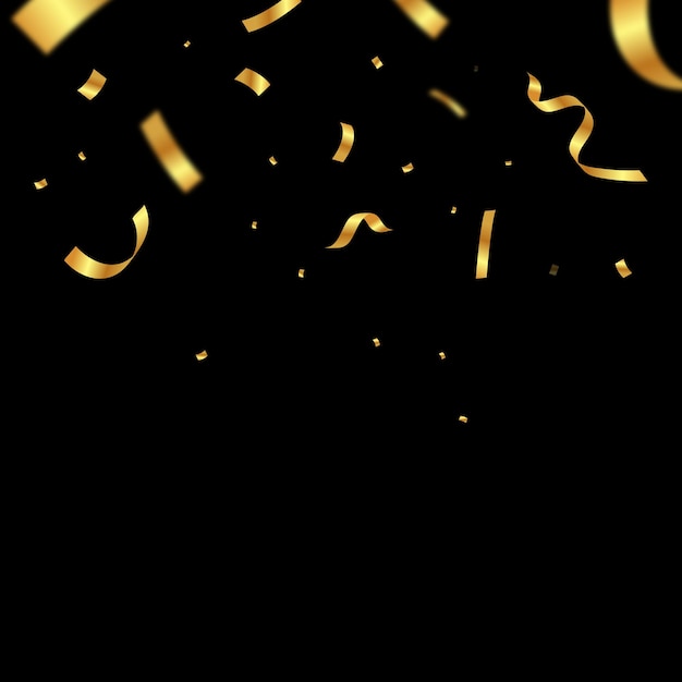 Realistic golden confetti background