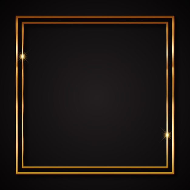 Vector realistic golden frame design