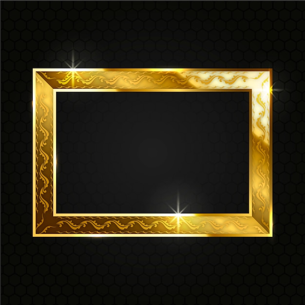 Vector realistic golden frame design