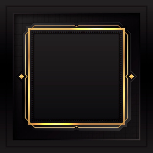 Realistic golden frame template