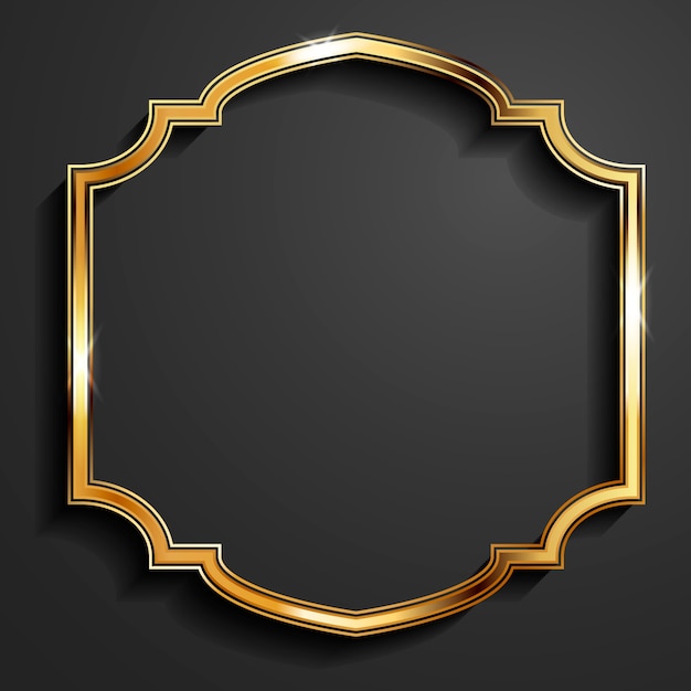 Realistic golden frame template