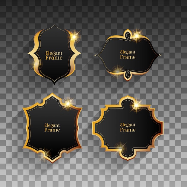 Realistic golden frames set