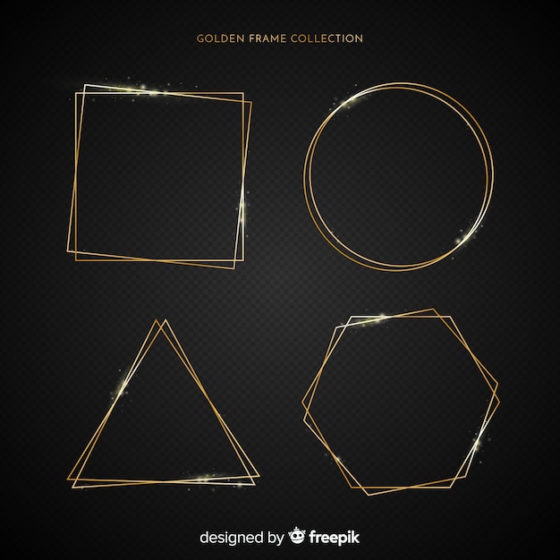 Realistic golden frames set