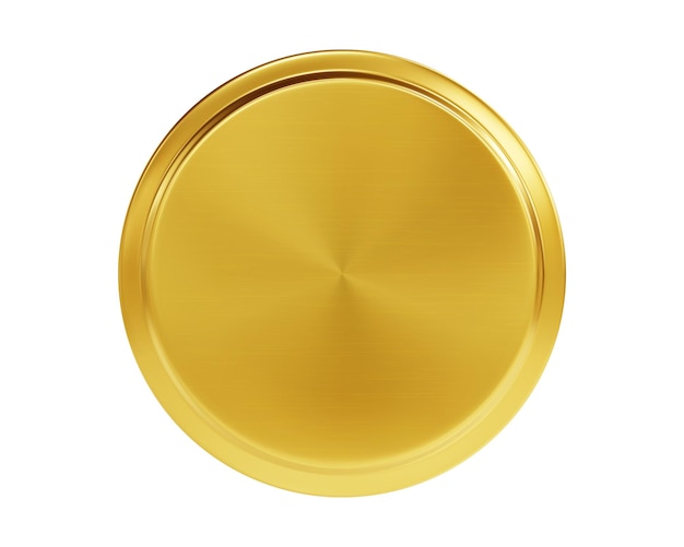 Realistic golden lid mockup top view isolated on white background