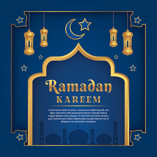 Realistic golden ramadan kareem