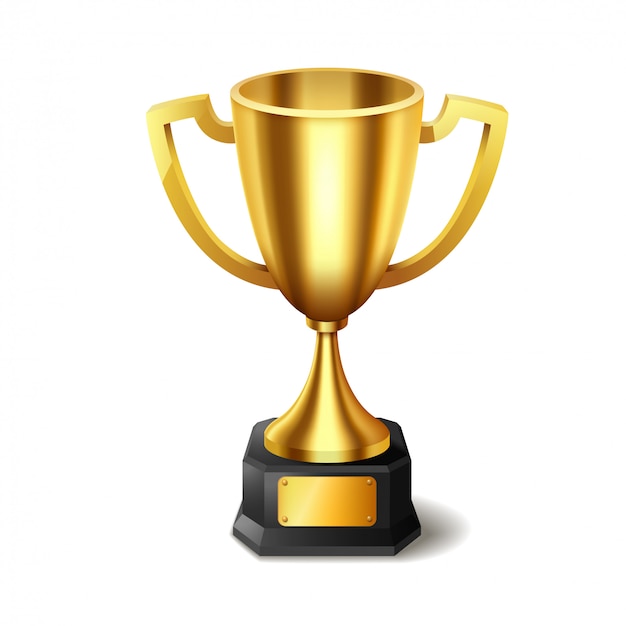 Vector realistic golden trophy