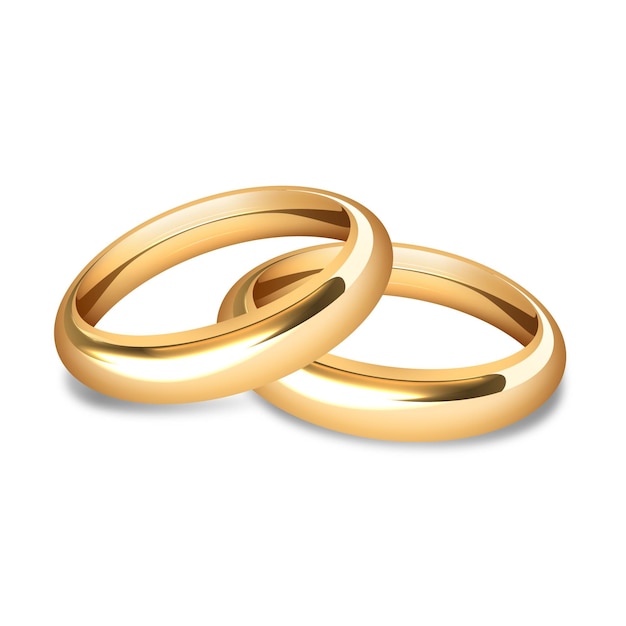 Vector realistic golden wedding rings