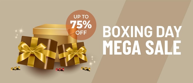 Realistic gradient boxing day sale background