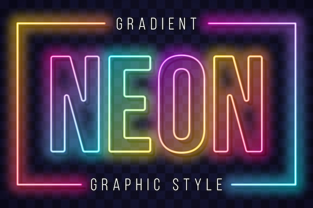 Realistic gradient neon text