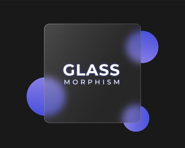 Vector realistic gradient transparent glassmorphism effect interface mockup