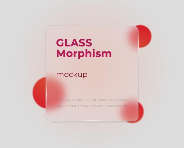 현실적인 그라디언트 투명 glassmorphism 효과 인터페이스 모형